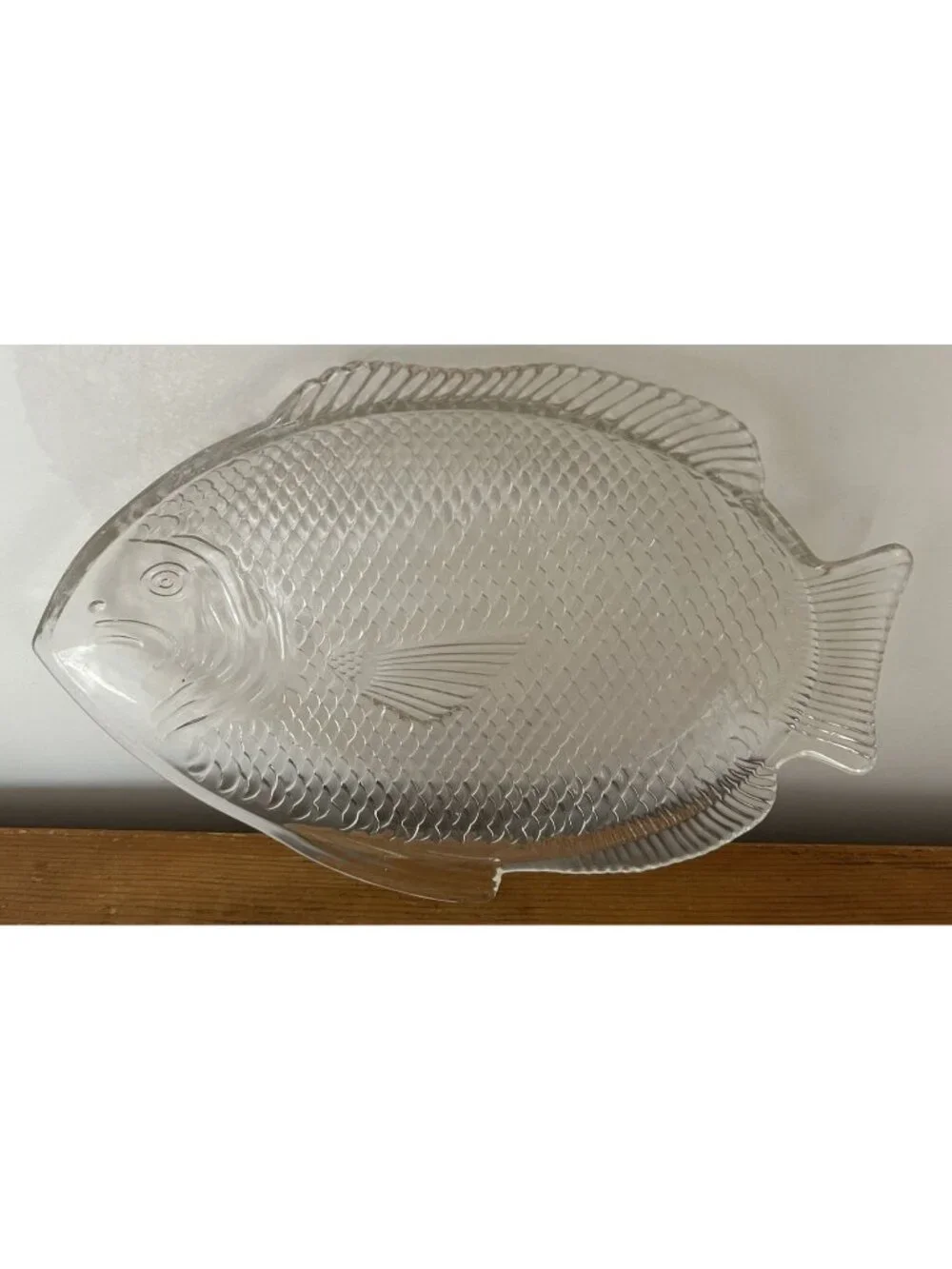 Fish-Shaped Clear Glass Serving Platter By Anchor Hocking 10 3/4